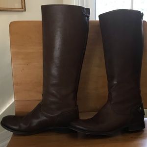 Frye Melissa Button Back ZIP in Dark Brown